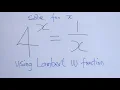 Solving an Exponential Equation using Lambert s W