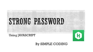 Hackerrank - Solved Strong Password using Javascript