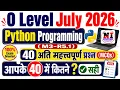 Python Programming M3-R5 1 O Level Top 40 MCQs python mcq question answer m3r5