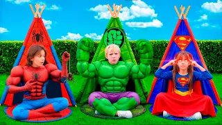 Superhero Toys Become Alive in the Superhero Camp