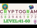Cryptogram letters and Numbers Level 41-60
