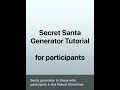 Secret Santa Generator Tutorial