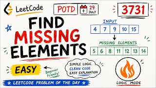 LeetCode 3731 Find Missing Elements Easy HashSet Solution C Explained