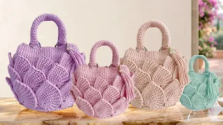 Así de fácil se puede hacer un bolso de hojas Tutorial Completo de Crochet