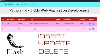 Flask CRUD Operation Python Flask Insert Update Delete FLASK with Radio Buttons and checkbox