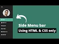 Sidebar Menu using HTML CSS Side Navigation Bar - Only Using CSS and HTML