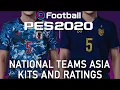 PES 2020 - Asia national teams kits and ratings