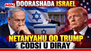 Netanyahu oo qaylo dhaan u dirsaday Trump.
