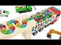 Download Lagu Marble Run Race ☆ HABA Slope \u0026Retro Makita Truck, Excavator, Garbage Truck, Dump Truck,Ambulances#09