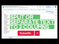 How to Split or Separate Text to Columns in Google Sheets FAST EASY