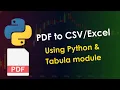 Convert PDF data into Excel or CSV file using Python Tabula Module
