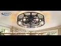 WS-FPZ58-60B 26 Farmhouse Flush Mount Caged Fan Light Latest Install Guide Manual