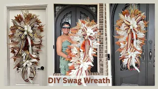 LUXE DIY Teardrop Swag Wreath How To Make A Teardrop Swag Fall Teardrop Swag Fall Decor Ideas
