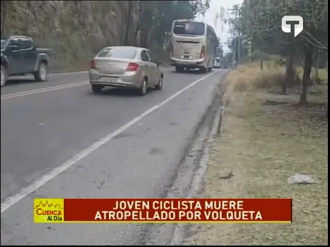 Joven ciclista muere atropellado por volqueta