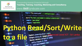 Python Read a file and Sort a file Advanced level ICT
