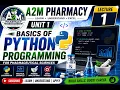 B Pharmacy 1st Sem Lecture 1 Basics of Python Programming in Pharmaceutical Sciences PCI 2026