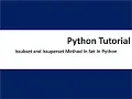 issubset and issuperset method in set in python
