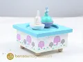 Boîte à musique magnétique Ange Lapin bleu ciel - Trousselier - Berceaumagique.com