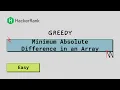 TW NN HackerRank Minimum Absolute Difference in an Array