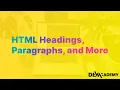 Learn HTML CSS - HTML Headings Paragraphs Lists Links and Images