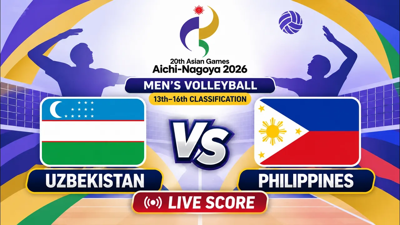 🔴 LIVE | UZBEKISTAN vs PHILIPPINES | (13-16th) AG 2026 Men's Volleyball | Livescore Volleyball