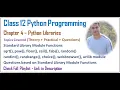 Python Libraries Class 12 Computer Science with Python 28
