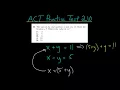ACT Math Practice Test 2 10 System of Equations