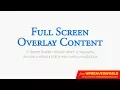 Full Screen Overlay Content Module