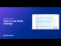 How to use sheet settings