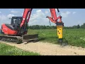 Hydraulic breaker hammer AB-75S with Kubota KX-080