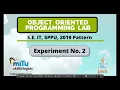 Object Oriented Programming Lab SEIT SPPU Experiment No 2