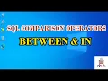 How to Use BETWEEN and IN Comparison Operators in SQL In Urdu