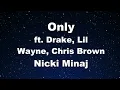 Karaoke♬ Only ft. Drake, Lil Wayne, Chris Brown - Nicki Minaj 【No Guide Melody】 Instrumental, Lyric