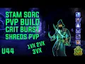 ESO STAMINA SORCERER PvP Build 1VX 2VX 3VX U44 l Crit Burst Shreds PvP l Melee Sorcerer PvP Build