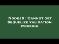 NodeJS Cannot get Sequelize validation working