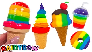 Download Play Doh Toy Kitchen | Learn \u0026 Create Rainbow Ice Creams  | Preschool Learning Video MP3