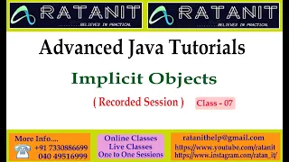 Advanced Java Tutorials JSP Implicit Objects by Mr Ratan class-07