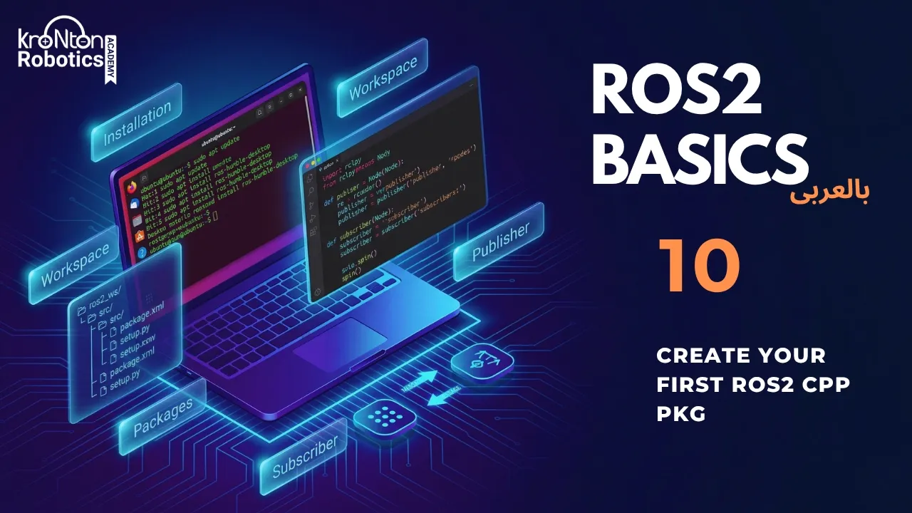 10| Create ROS2 C++ Package (ament Cmake) [ROS2 بالعربى]