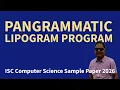 Pangrammatic Lipogram Java Program ISC Computer Science Sample Paper 2026