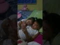 Tyrone and little sister Tara at home