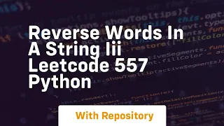 Reverse words in a string iii leetcode 557 python