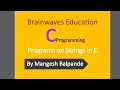 Strings In C Programming Programs on Strings Part-2 In Hindi English
