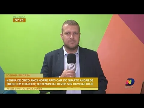 Chapecó: Testemunhas do caso da menina que caiu do prédio devem ser ouvidas nesta segunda-feira