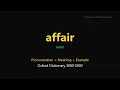 Affair Meaning Affair Definition Pronunciation Examples Noun