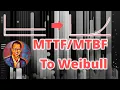 MTTF MTBF to Weibull distributions