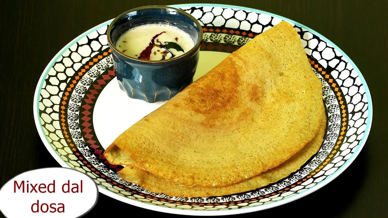 Mixed dal dosa without rice - High protein dosa without rice