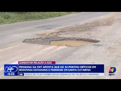 Alerta rodoviário: CNT revela 34 pontos críticos em rodovias de Santa Catarina