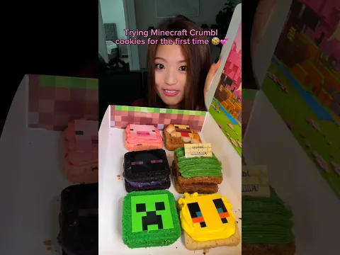 Trying Minecraft Crumbl cookies for the first time… #food #eating #Minecraft #cookies #crumbl