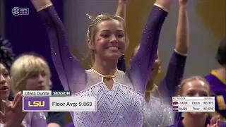 Livvy Dunne s floor routine in LSU s HISTORIC win vs Arkansas highest score in school history