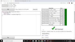 Array-1 sameFirstLast Java Tutorial Codingbat com